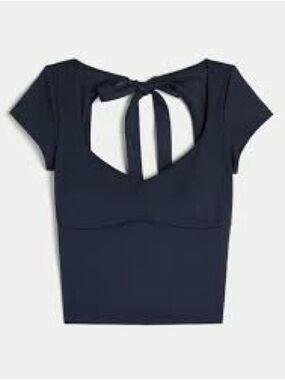 NEW Hollister Gilly Hicks Active Tie-Back Ballet Top small black padded NWT